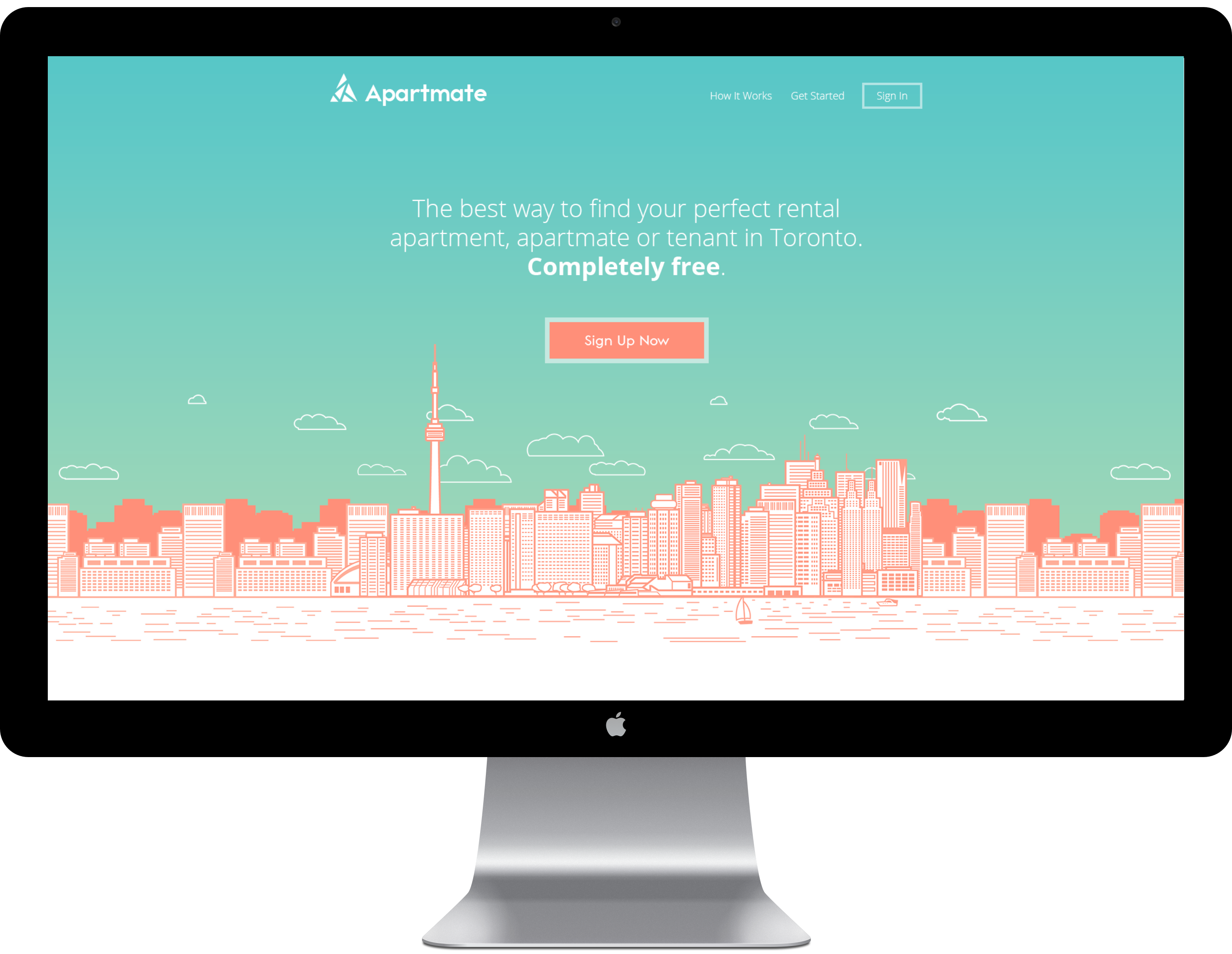 apartmate landing page picture of city skyline